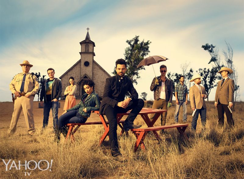 The full cast of Preacher. All Images: Matthias Clamer/AMC